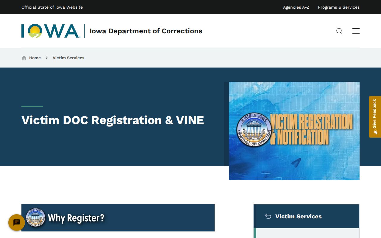 IowaVINE Fremont County jail custody record notification service