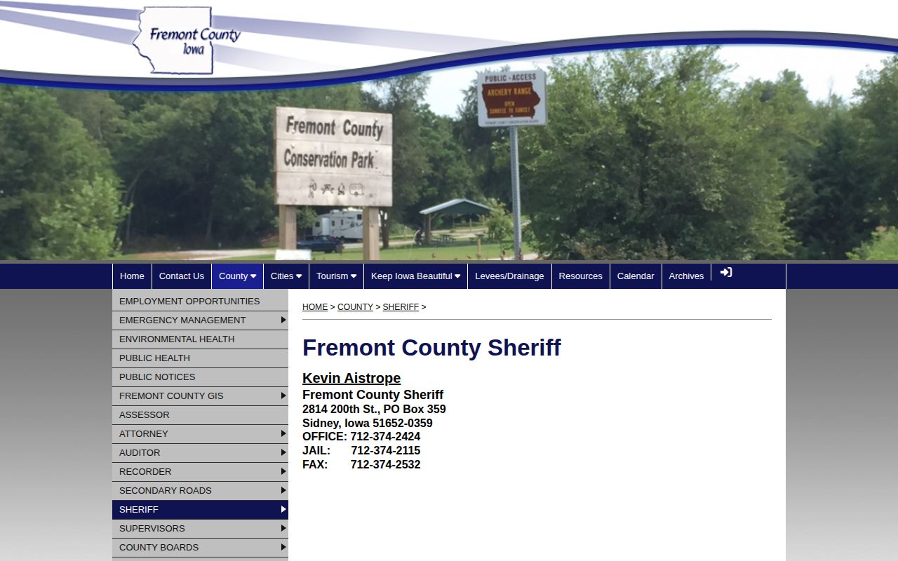 Official Fremont County sheriff warrant contact source