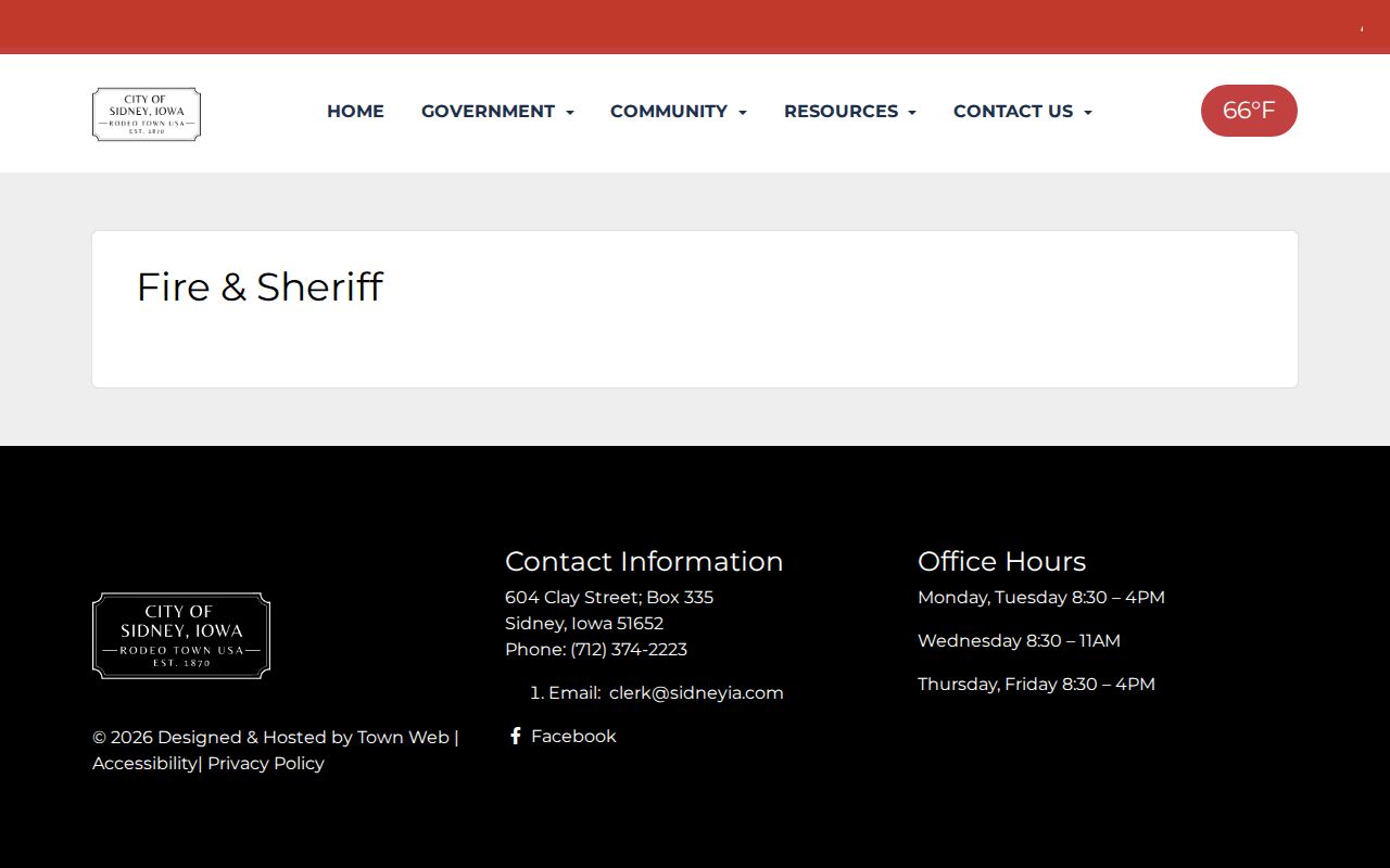 Sidney Iowa police and arrest-record contact source