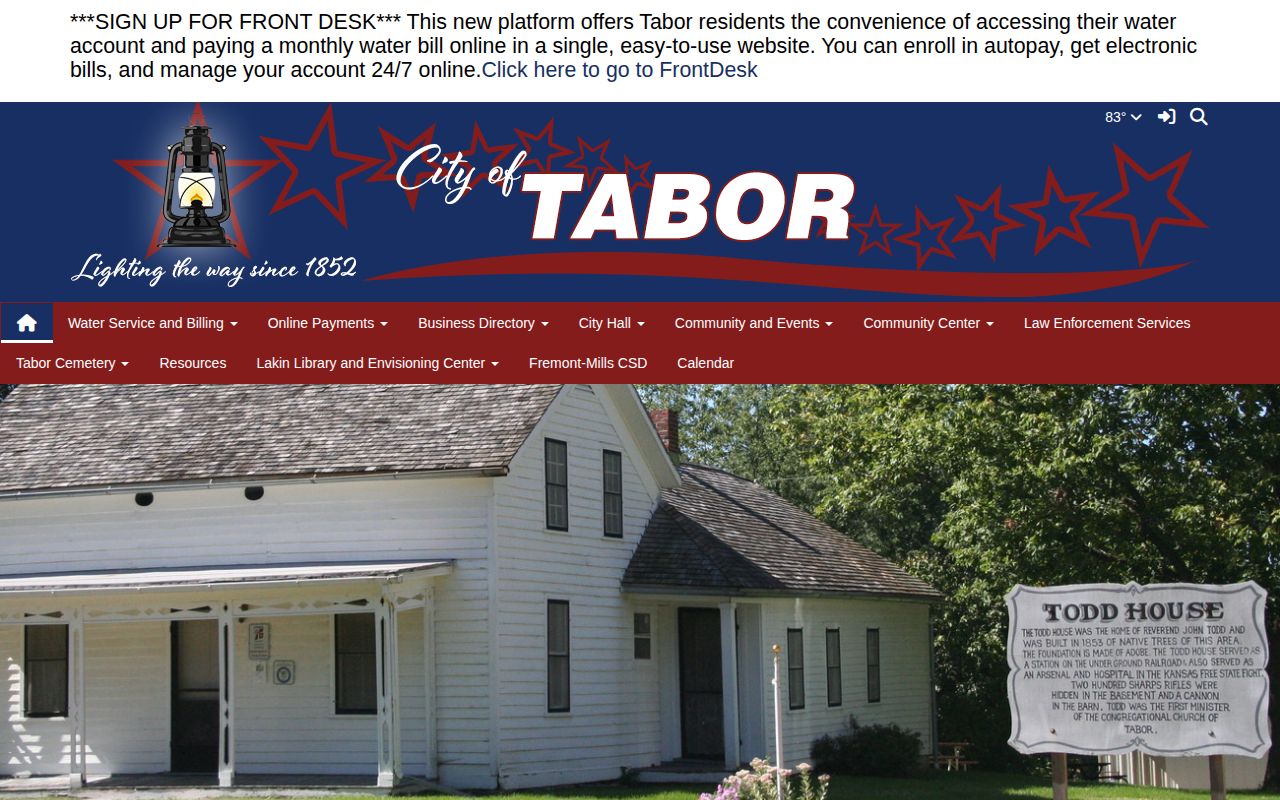 Tabor Iowa official city police and arrest-record source